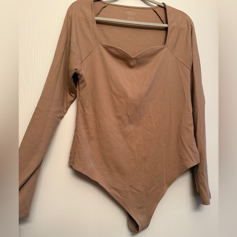 Elegant Brown Long Sleeve Women's Top